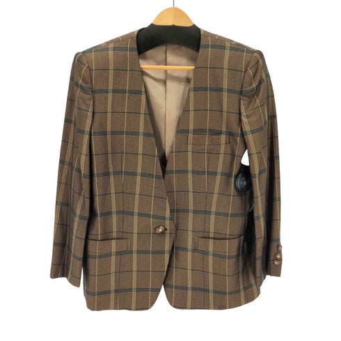 バーバリーズ BURBERRYS ウールシルク混紡 ノーカラージャケット レディース  13BR